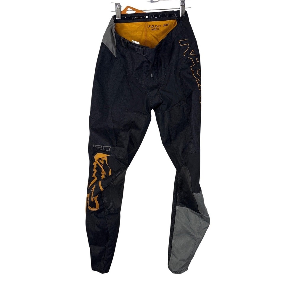 Fox Racing 180 Motocross Pants Black Orange Grey Youth 28Y 28185 Dirt Bike Gear